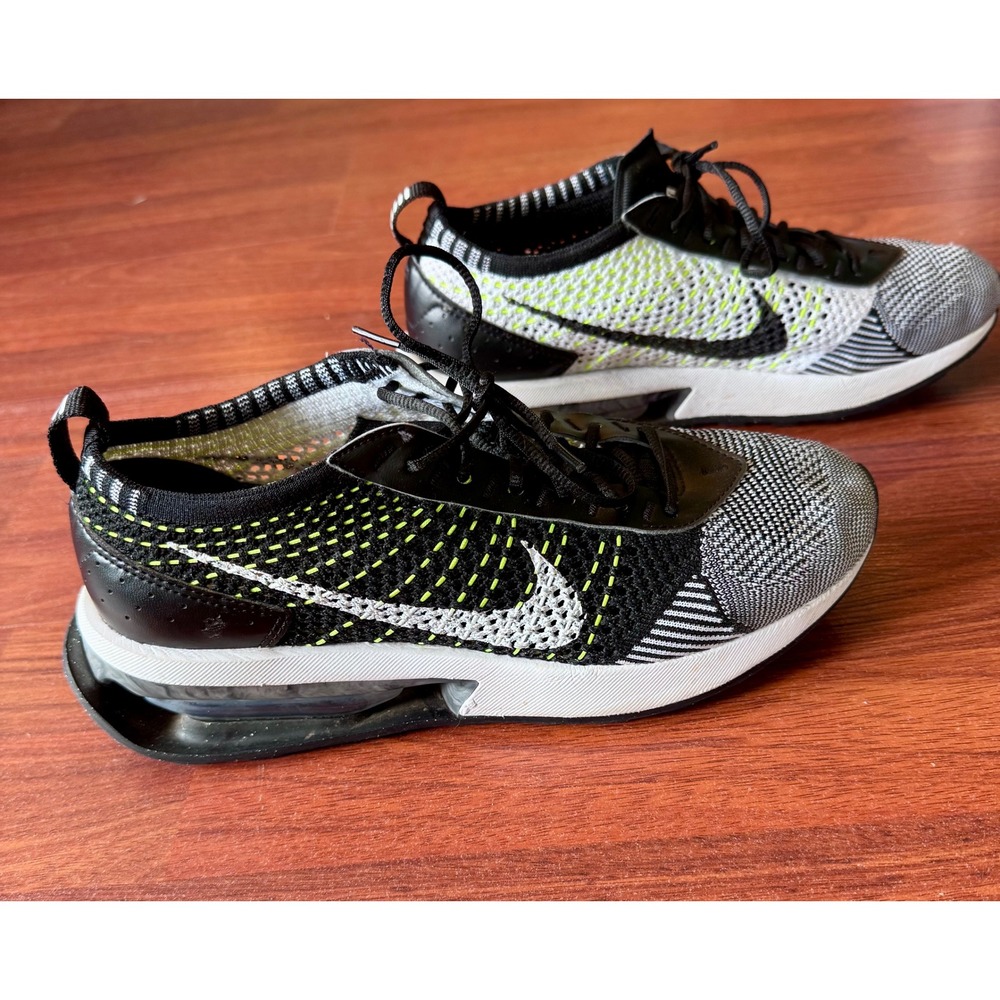 Nike Air Max Flyknit Racer Black White Volt DM9073-002 Womens Size 9